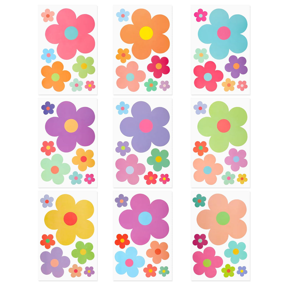 COMNICO bright colors flower decals for dorms, cars, and more.