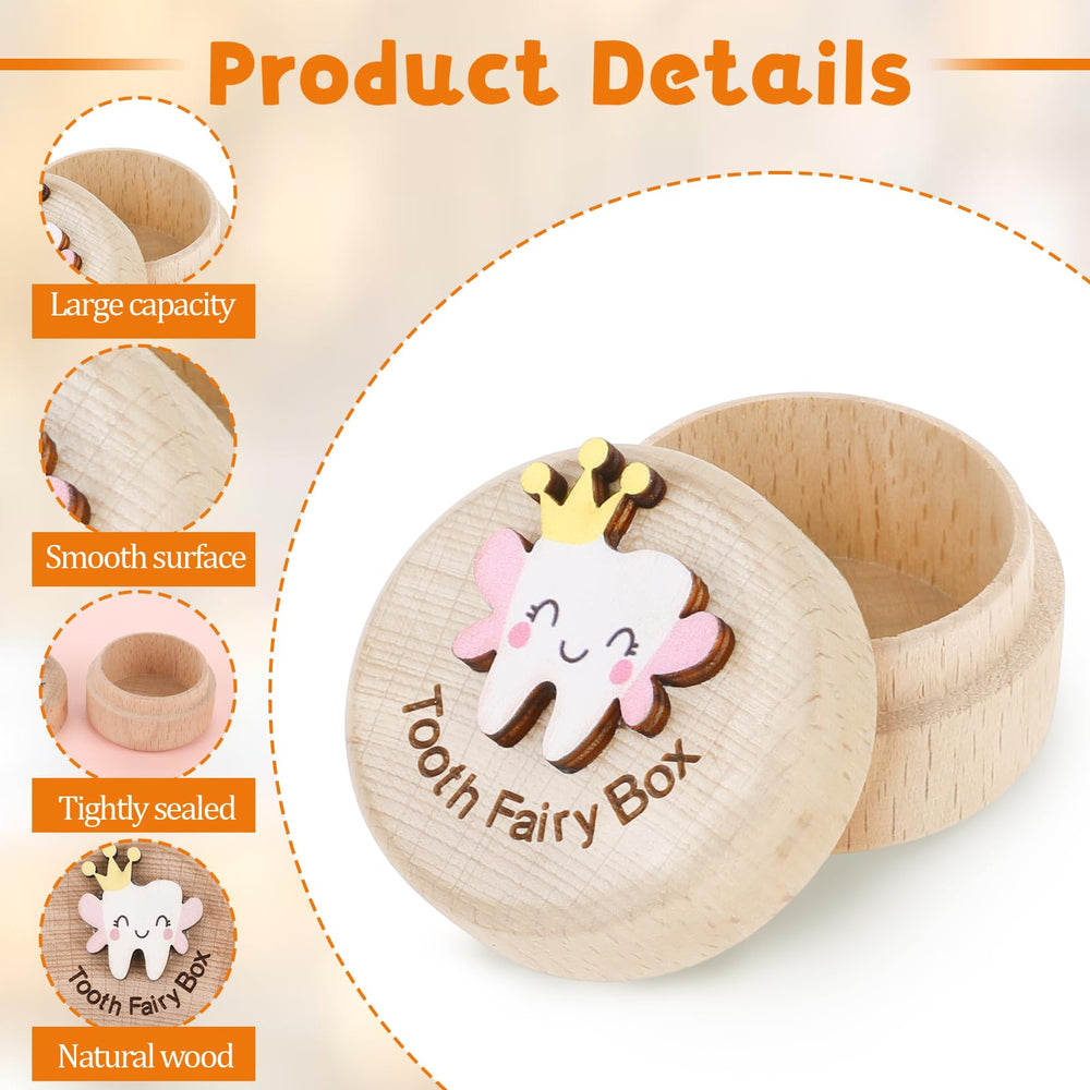 COMNICO Tooth Fairy Box 3D tooth detail evokes magical bedtime moments and milestones.