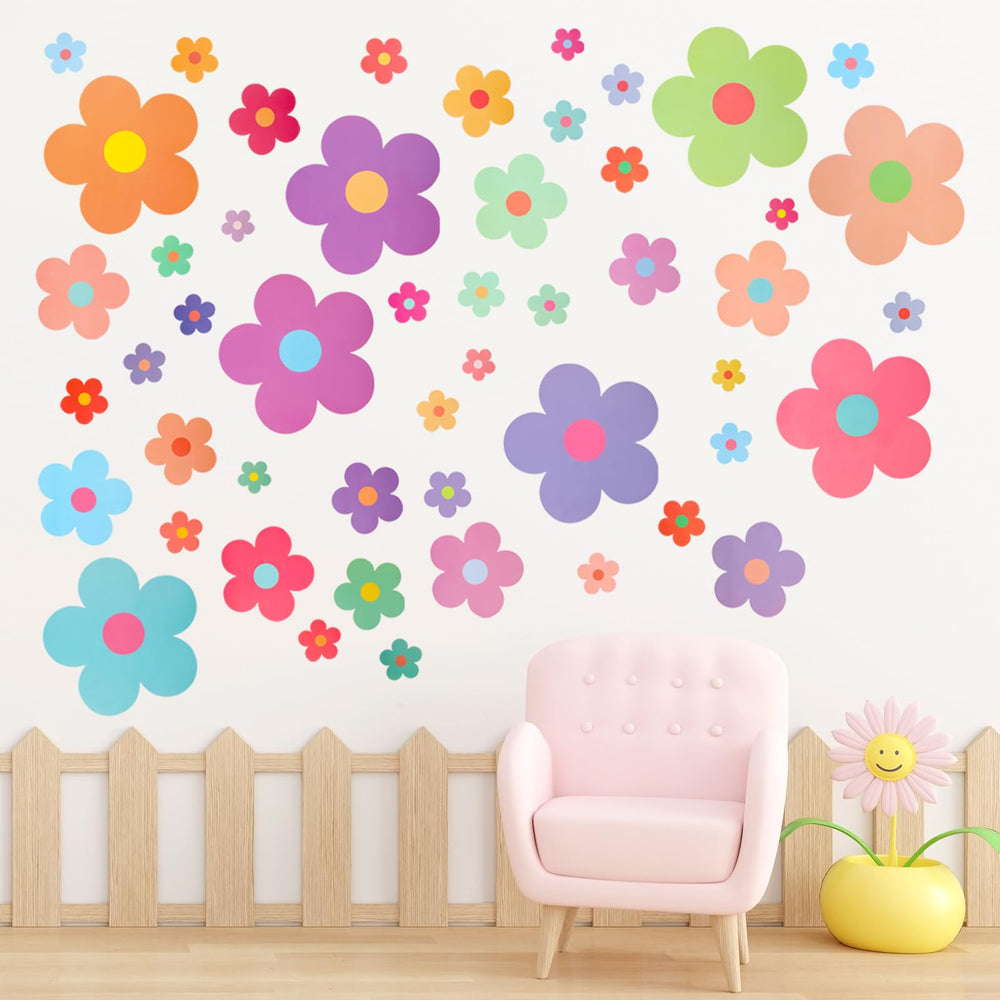 COMNICO waterproof removable flower stickers for tiles, glass, or wood.