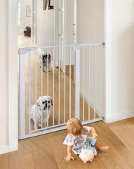 COMOMY 36in extra-tall gate setup for pet and toddler safety.