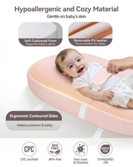 COMOMY baby changing pad contoured wall design prevents rolling