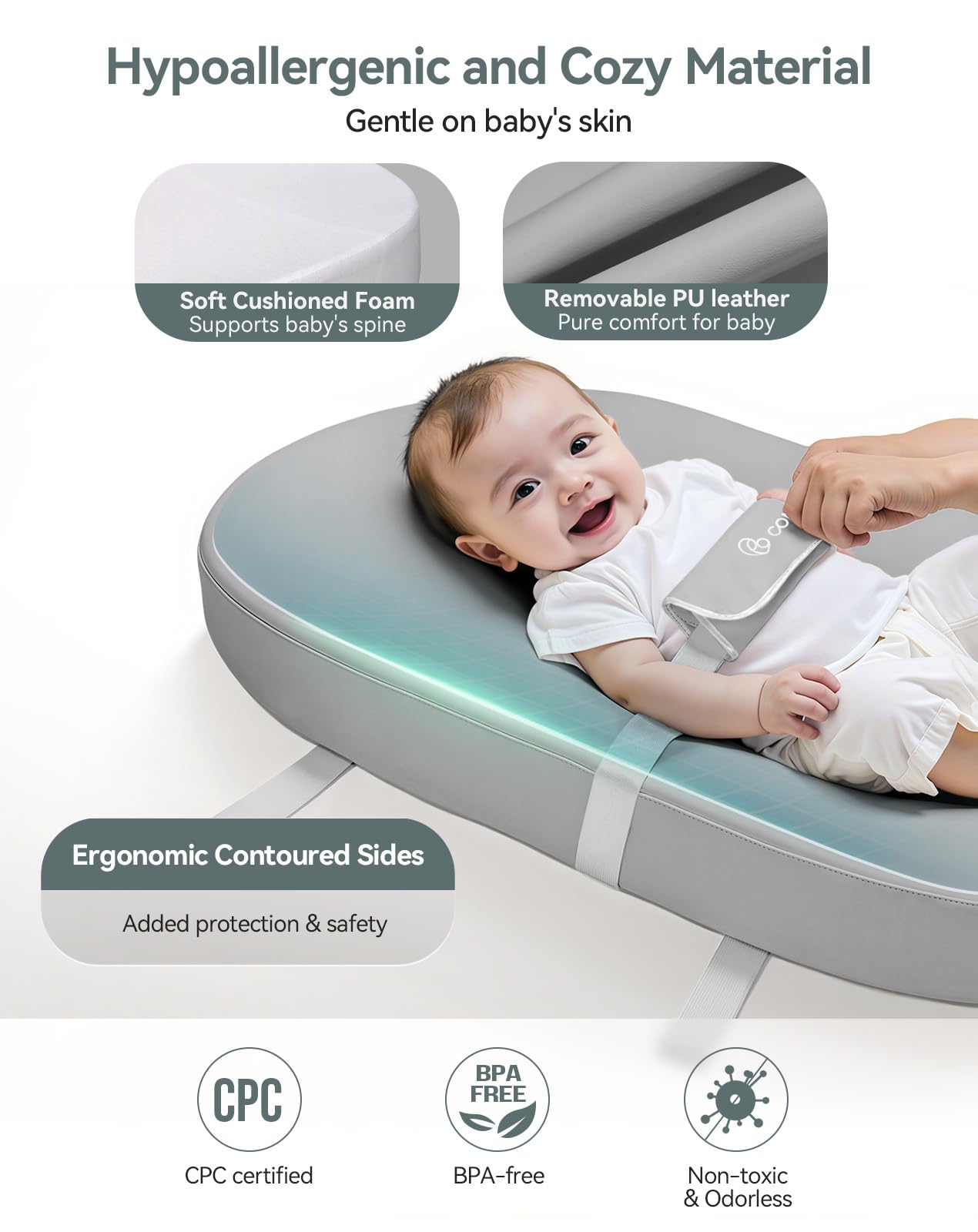 COMOMY pad interior with high-density foam for cushioned comfort