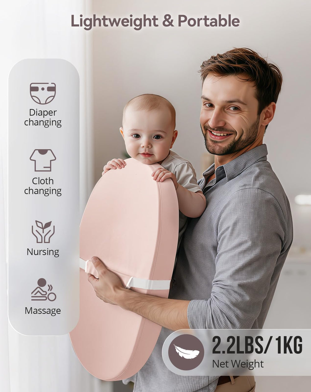 COMOMY baby changing pad lightweight portable design for on-the-go changes