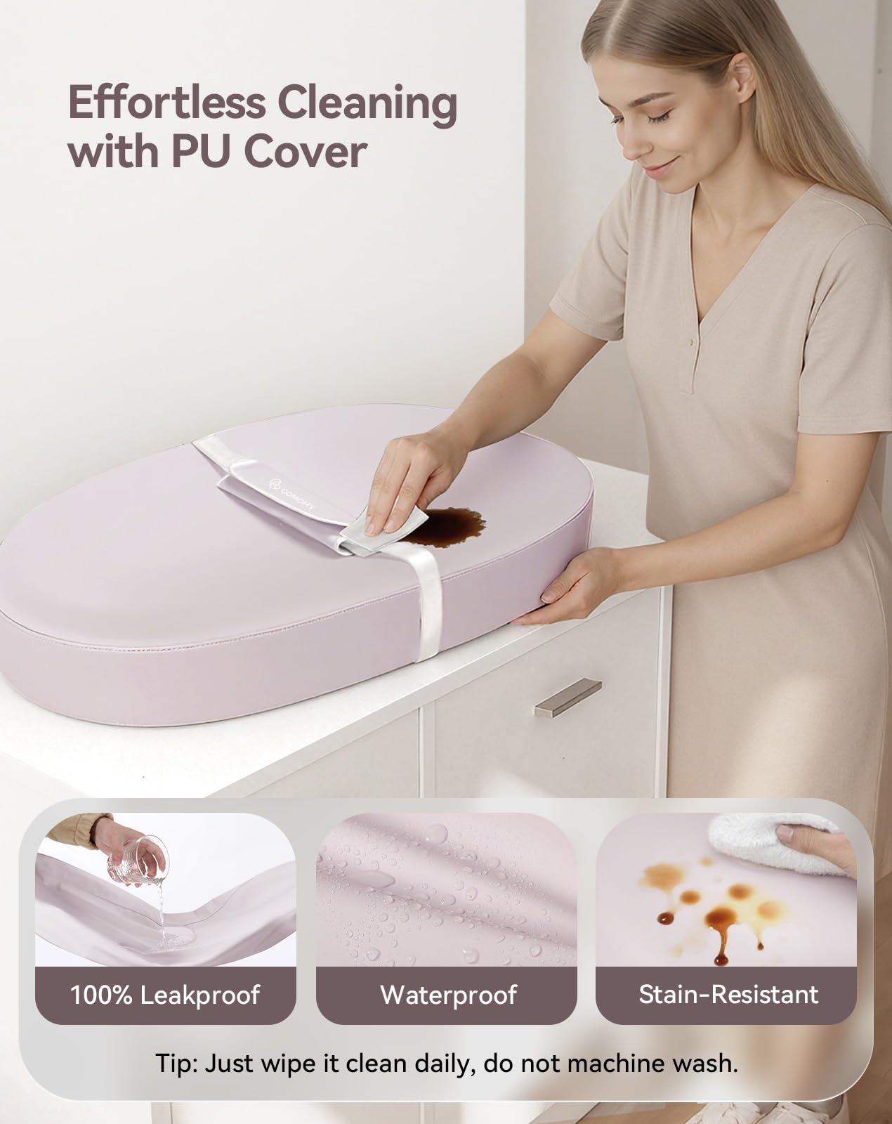 COMOMY changing pad with non-slip belt for stable diaper changes