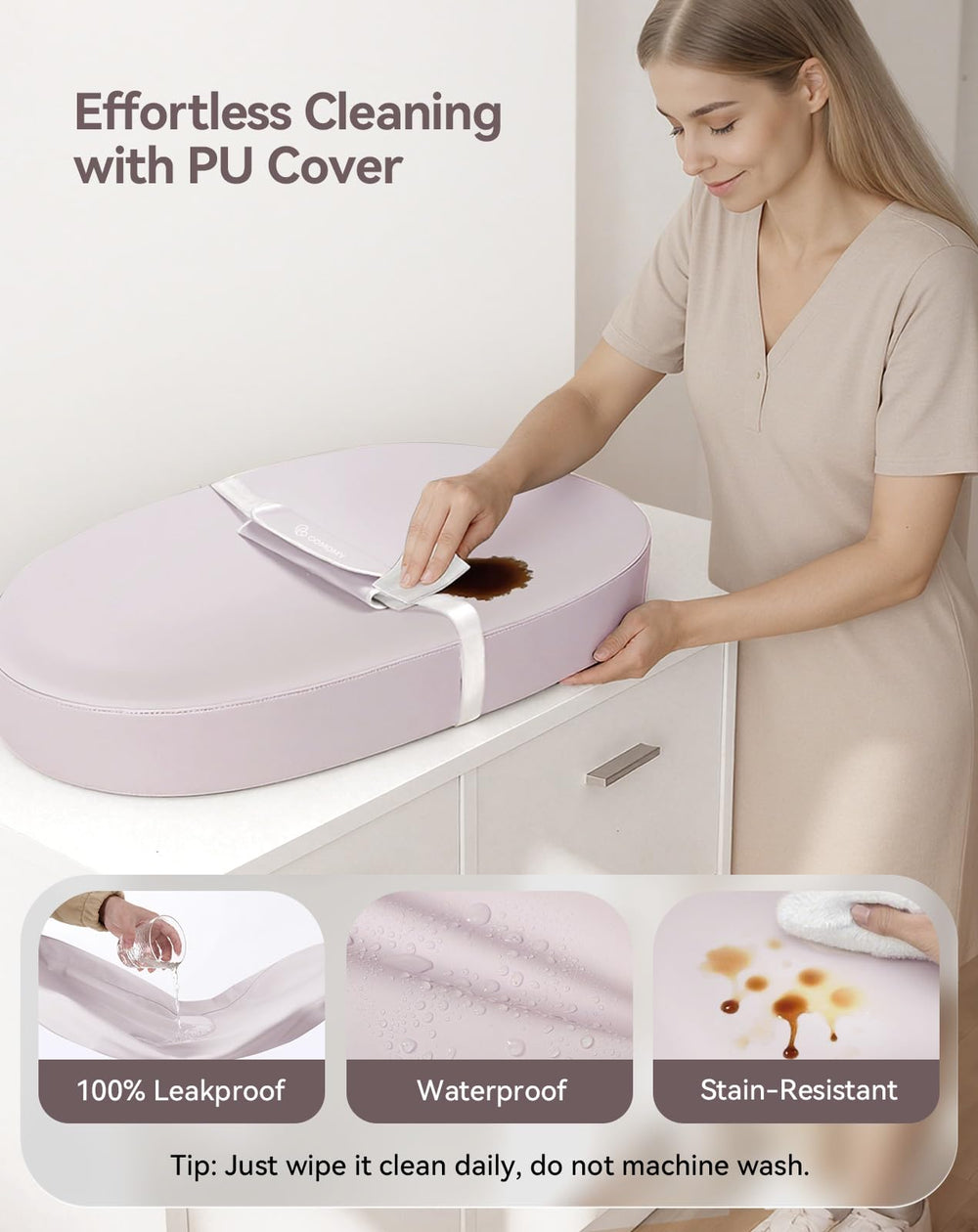 COMOMY changing pad with non-slip belt for stable diaper changes