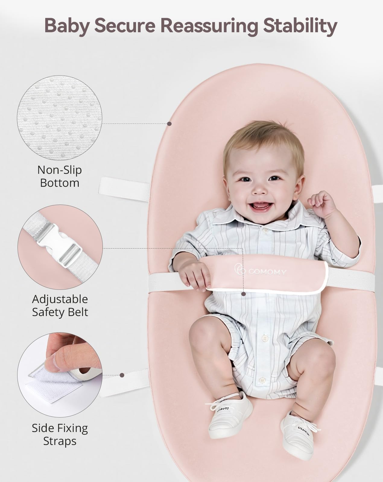 COMOMY baby changing pad non-slip bottom keeps surface stable