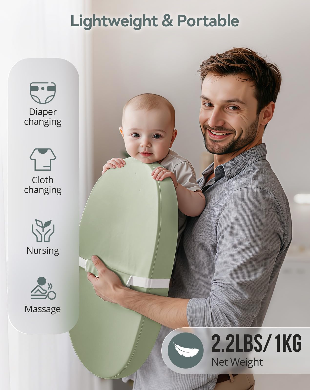 COMOMY baby changing pad lightweight and portable for on-the-go use