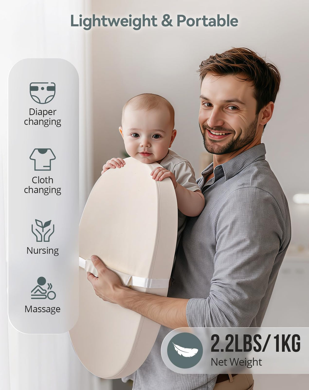 COMOMY portable and lightweight design travels easily to nursery or travel bag.