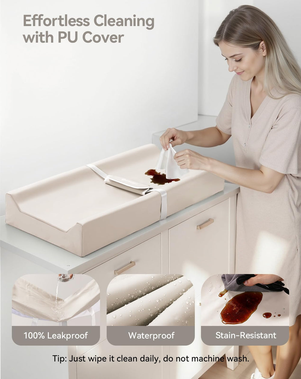 COMOMY changing pad safety belt provides secure positioning on the table