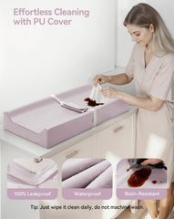 COMOMY changing pad vegan leather outer offers soft touch for baby