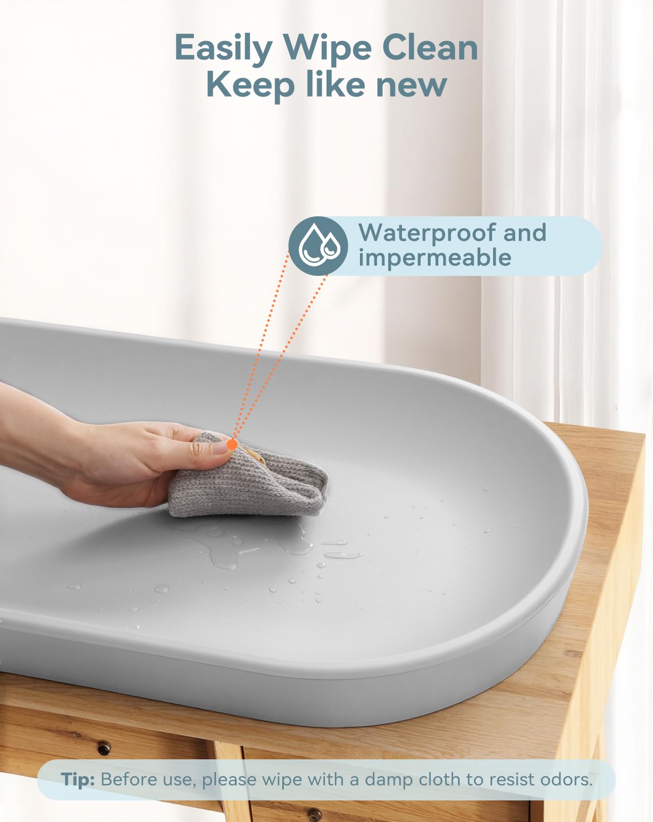 COMOMY waterproof PU surface cleans easily after messes