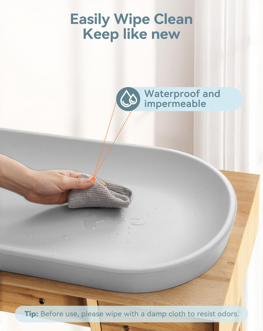 COMOMY waterproof PU surface cleans easily after messes