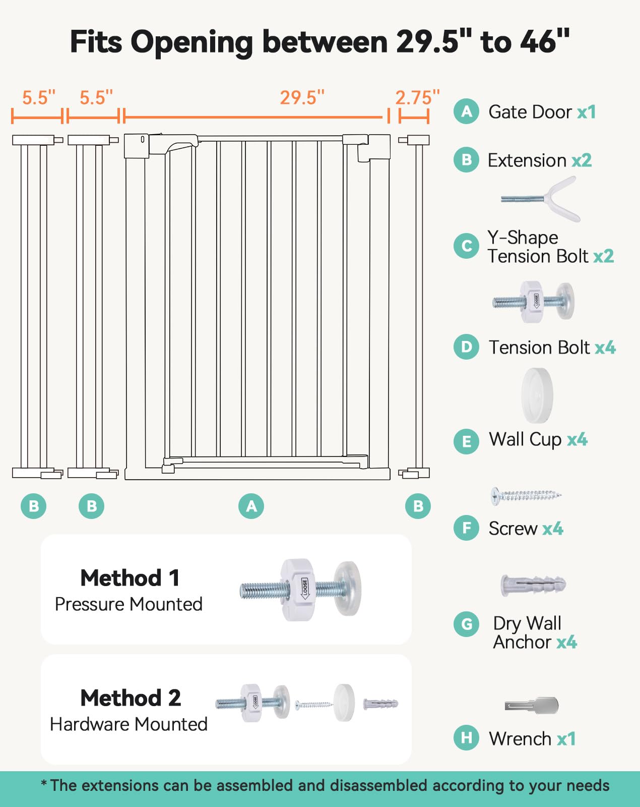 COMOMY hardware-mount option for secure stair installation.