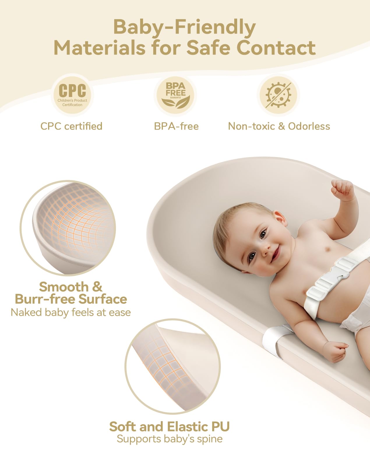 COMOMY lightweight portable design for home and travel diaper changes