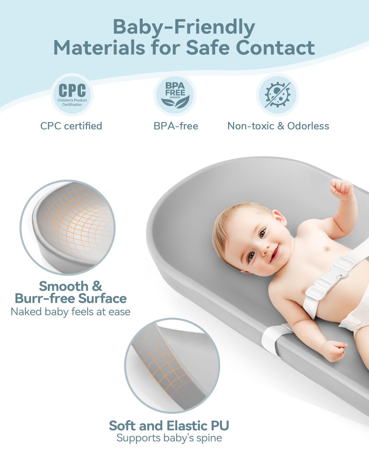 COMOMY lightweight portable design ideal for home and travel diaper changes