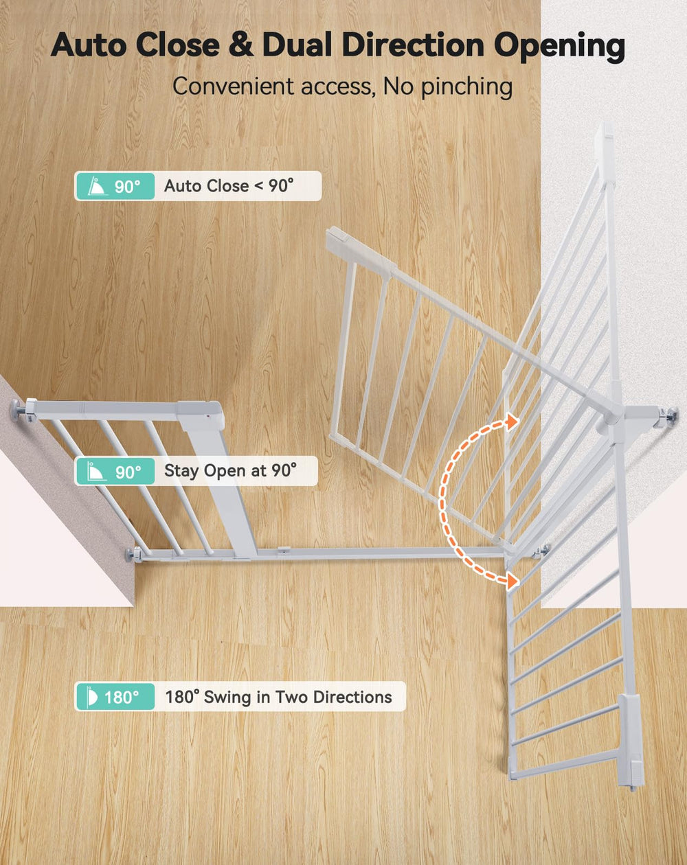 COMOMY 23.6in walk-through opening enables easy passage.