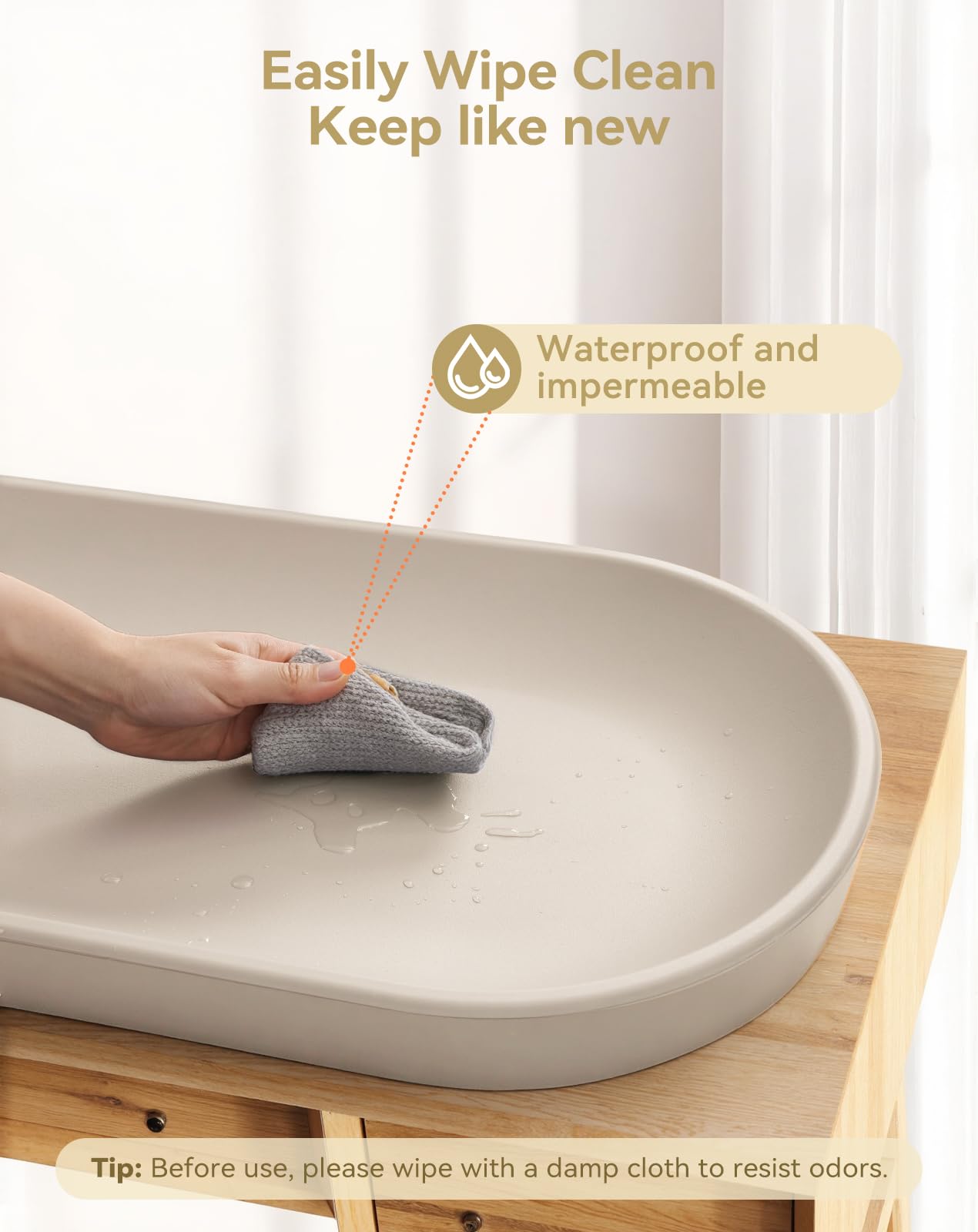 COMOMY pad made of waterproof PU resists spills for easy cleanup