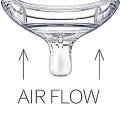 Comotomo nipple vents graphic highlights anti-colic design reducing air intake.