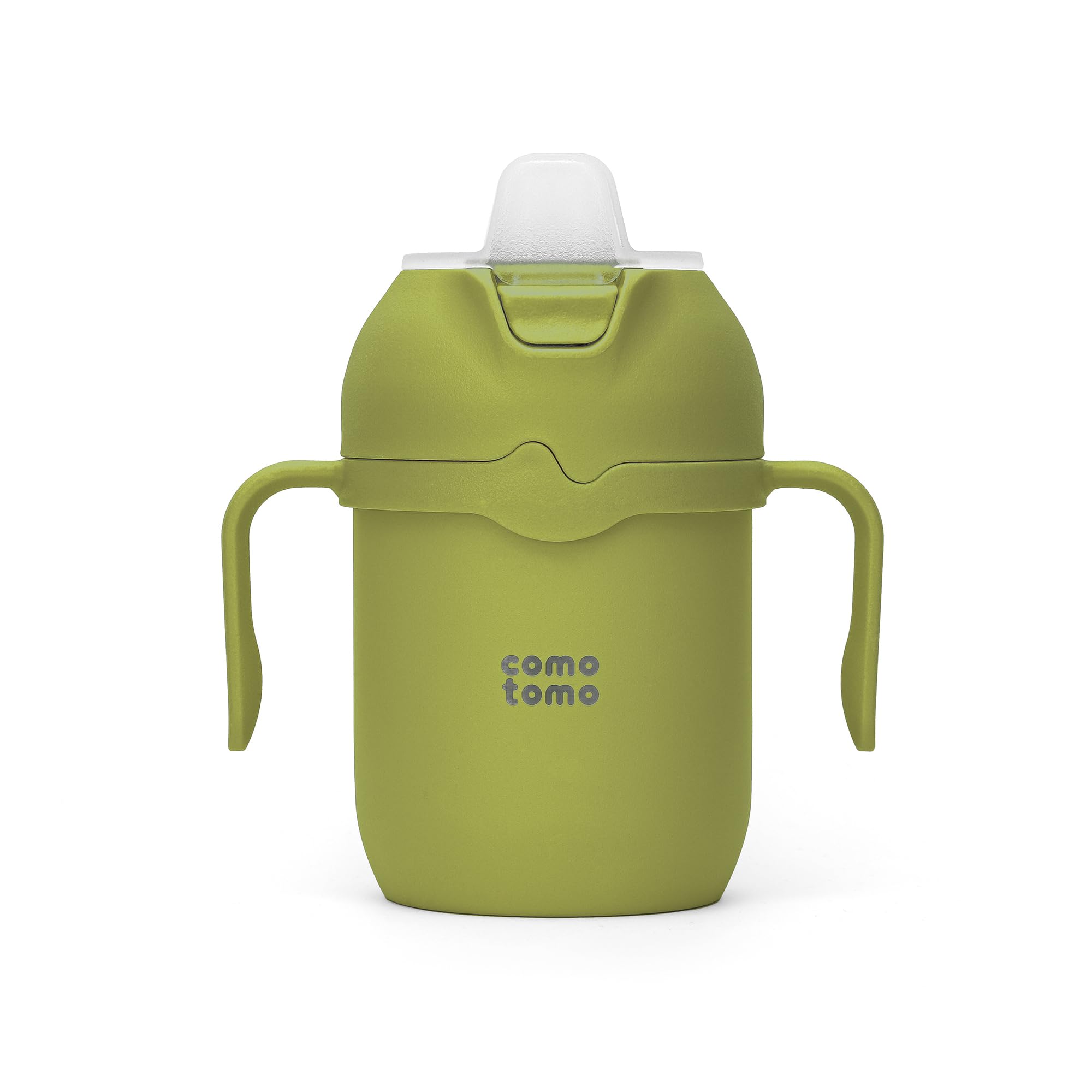 Comotomo Toddler Tumbler 8oz with insulated spout showing easy sipping for kids
