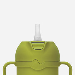 Comotomo Toddler Tumbler 8oz with straw showing flexible sip for little ones