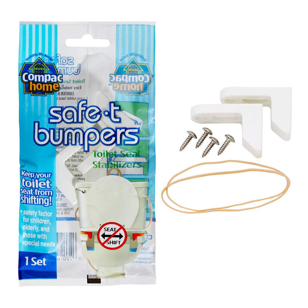 COMPAC HOME Safe-T-Bumpers installation setup highlights easy fit for seniors and kids.