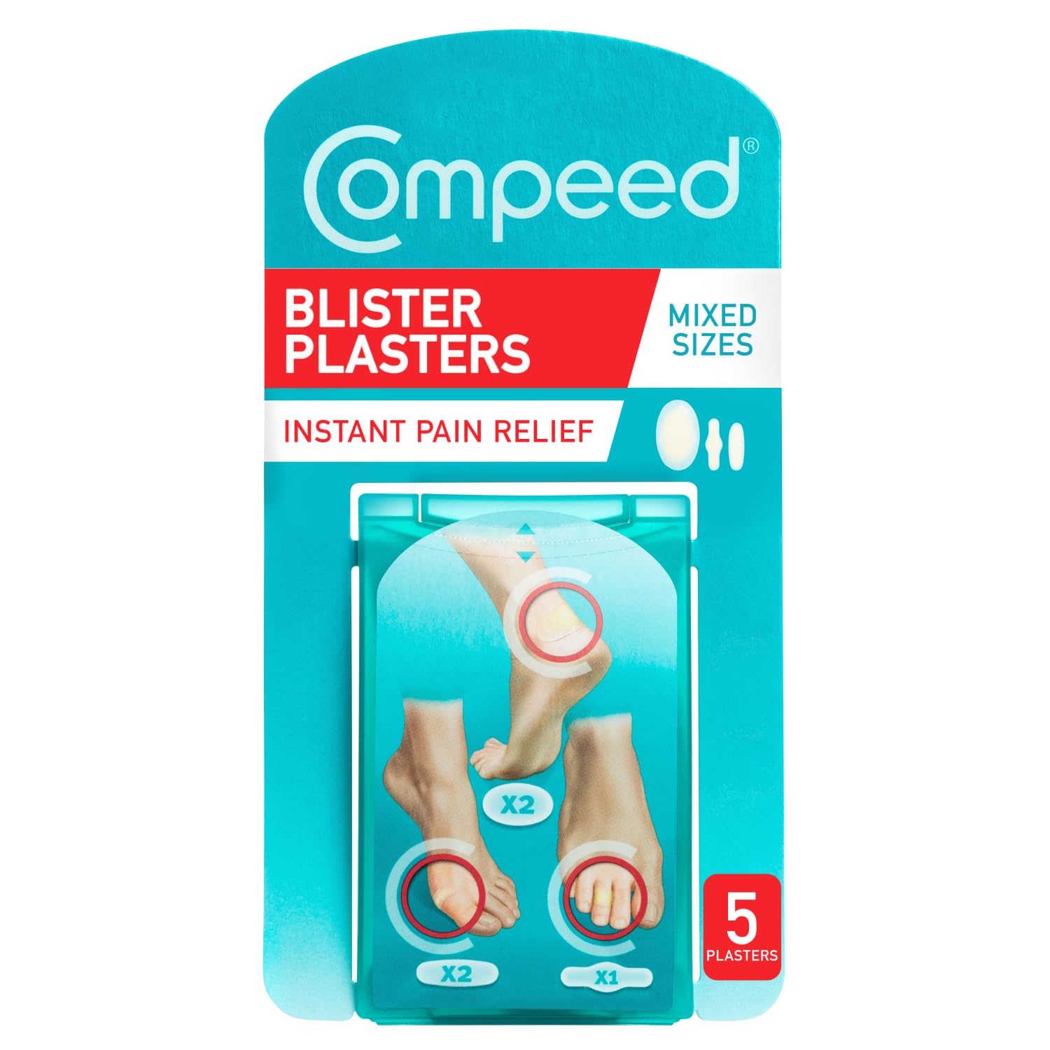 Compeed blister mixed pack AW17 white front view; discreet, comfortable patches for everyday wear