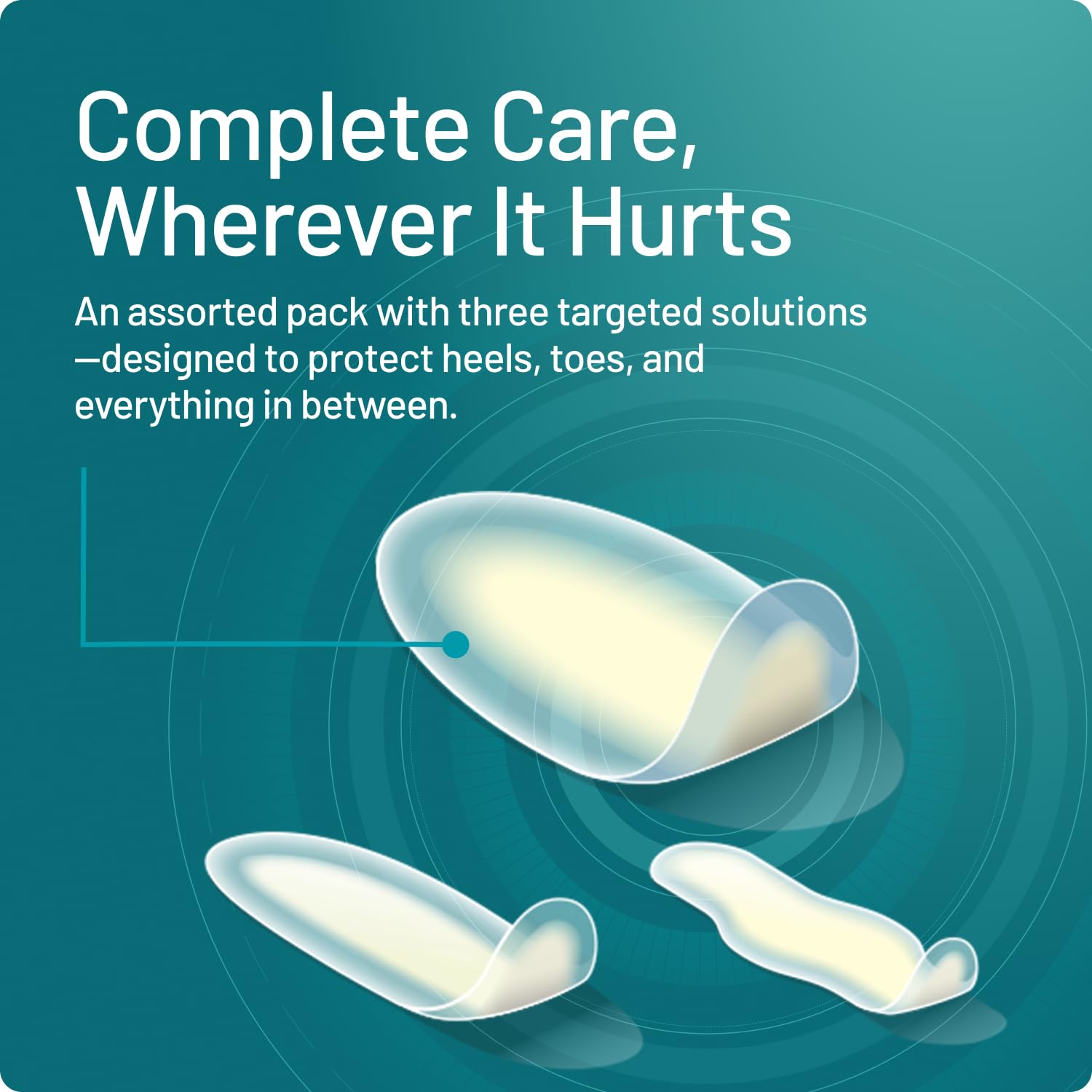 Compeed white cushioning pads; deep cushioning reduces pressure and rubbing
