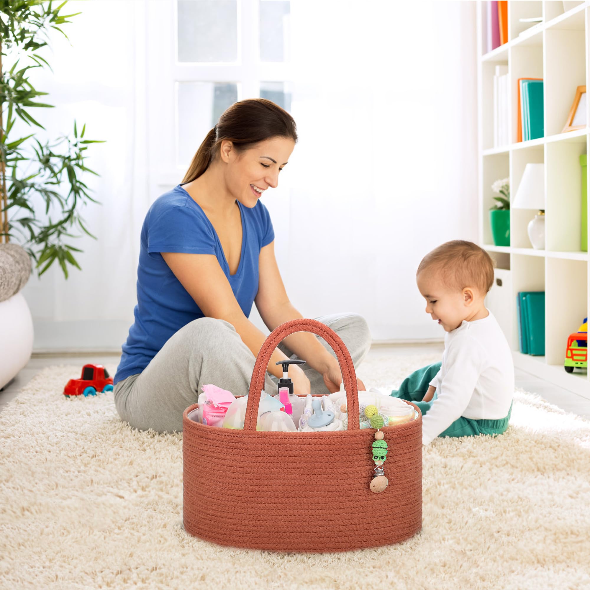 COMSE diaper caddy Autumn Glaze with sturdy handles for easy portability