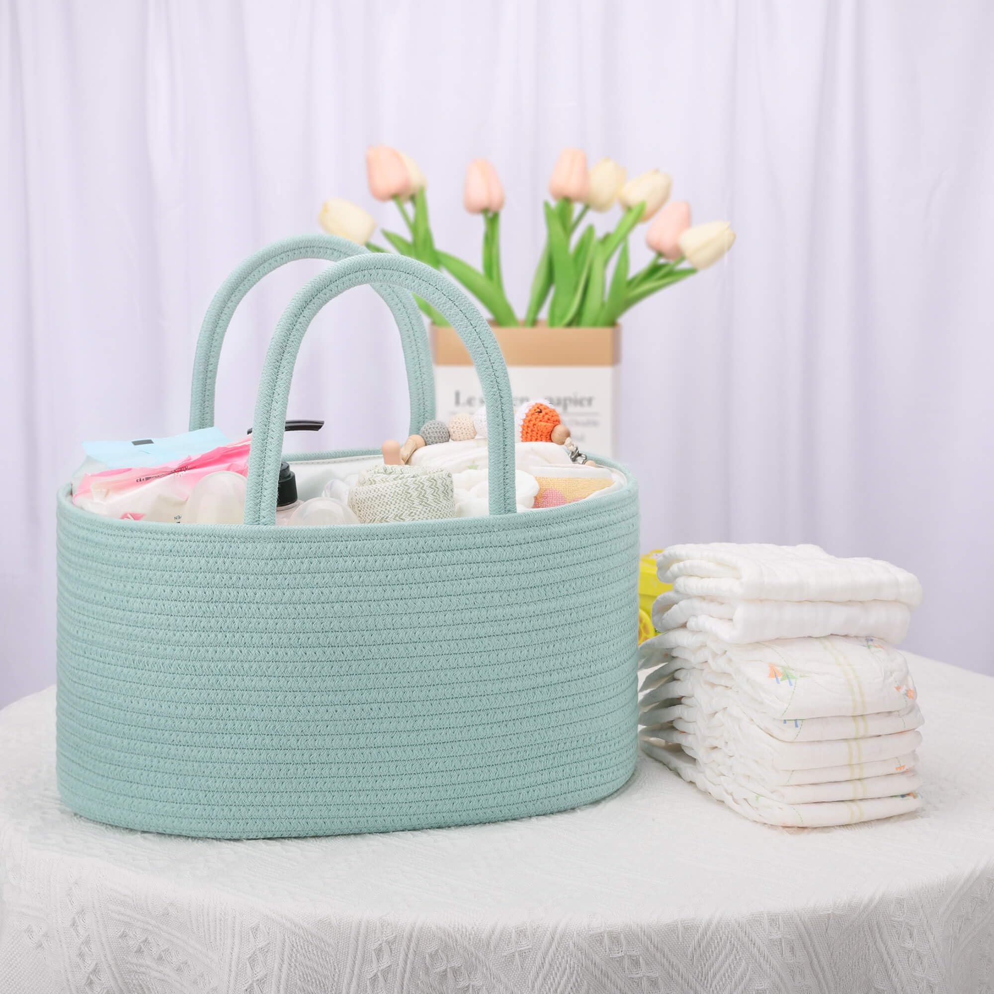 COMSE diaper caddy gift idea emphasizes practical baby shower or registry value
