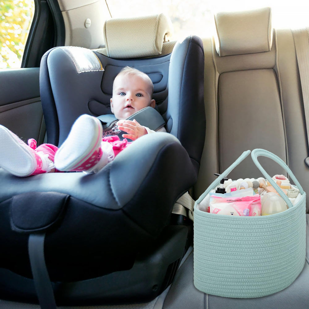 COMSE diaper caddy nursery setup illustrates tidy essentials at a glance