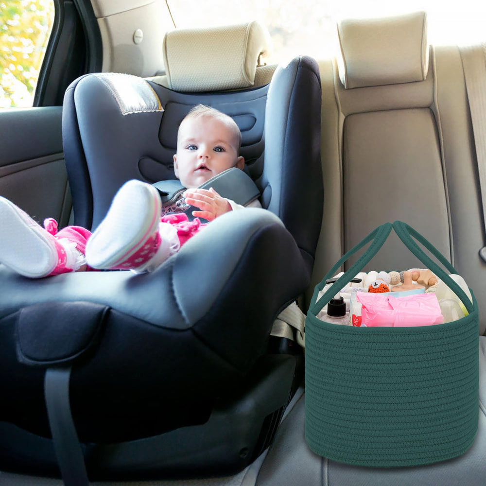 COMSE cotton rope baby storage caddy adds soft, stylish organization to nursery.