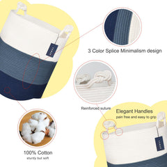 COMSE blanket basket in bedroom decor demonstrates neutral color design.