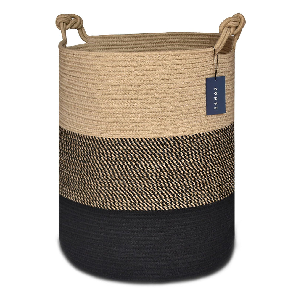 COMSE blanket basket closeup weave shows soft cotton rope texture for safe toy storage.
