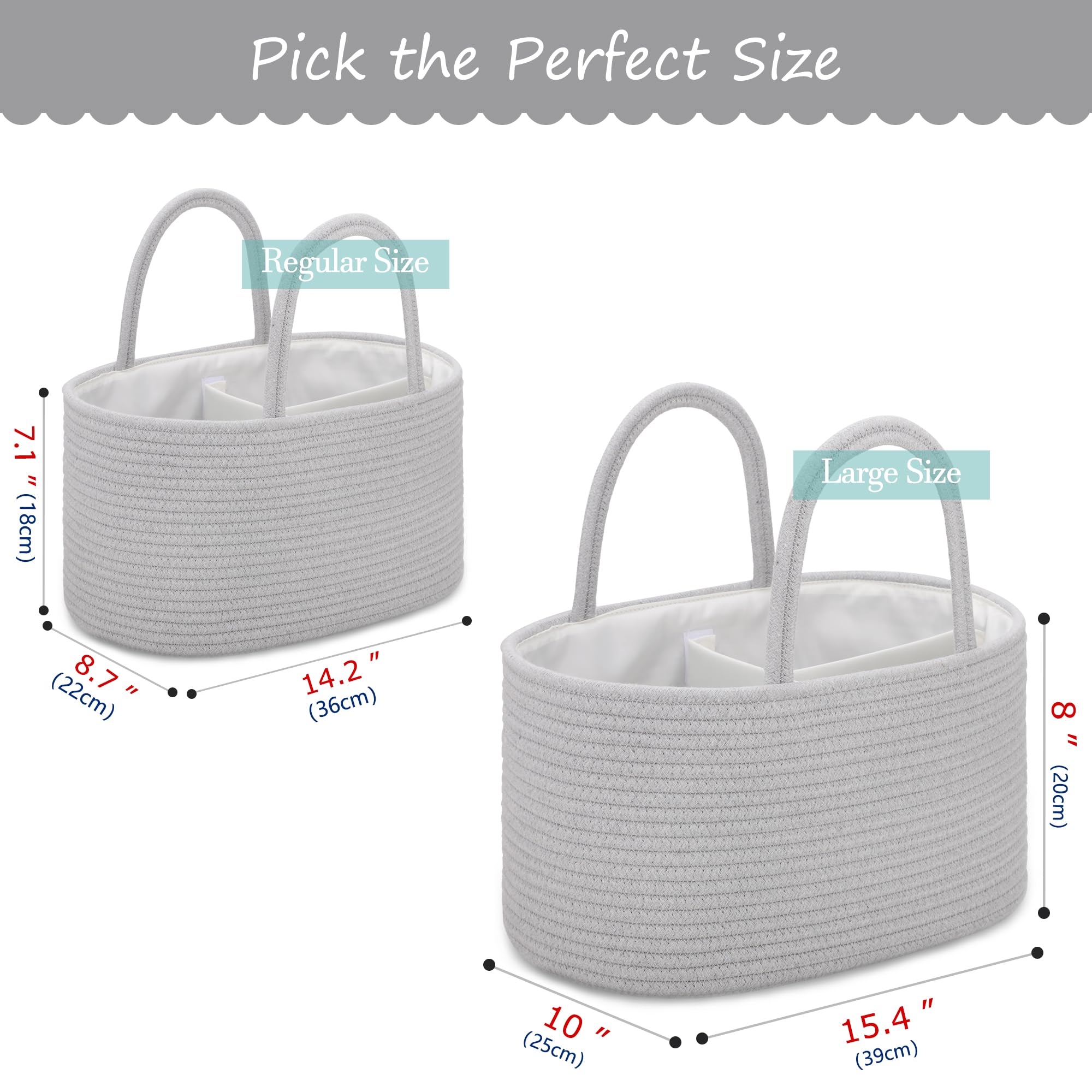 COMSE car diaper caddy with handles for on-the-go essentials