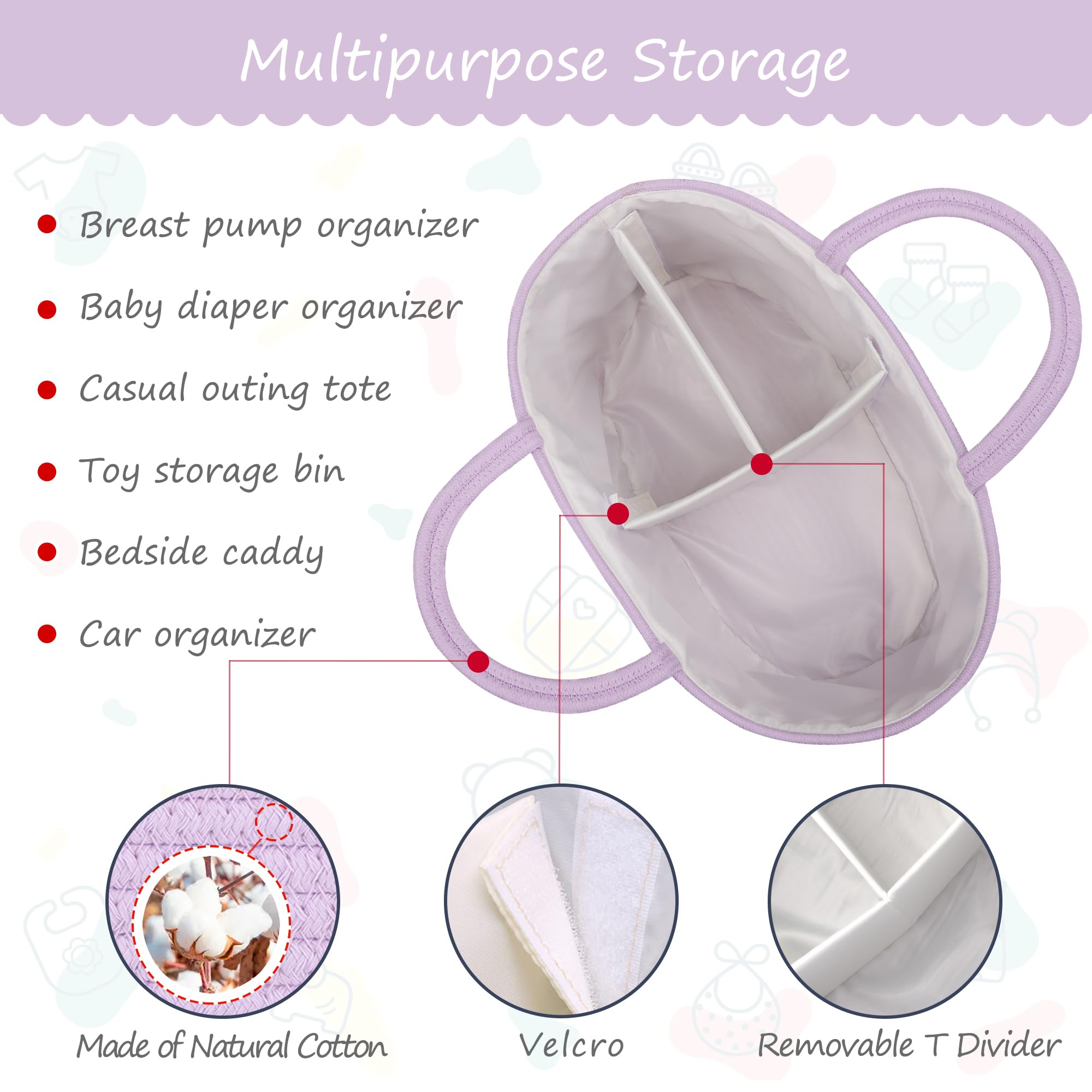 COMSE Car diaper caddy use keeps essentials within reach while traveling.