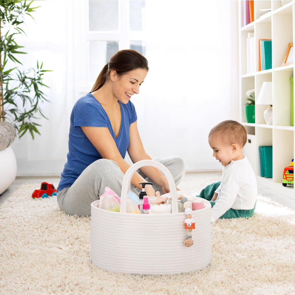COMSE car diaper caddy keeps travel essentials organized during on-the-go trips.