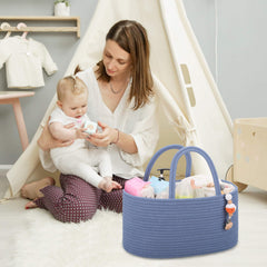 COMSE cotton rope basket in nursery setting blends with decor.