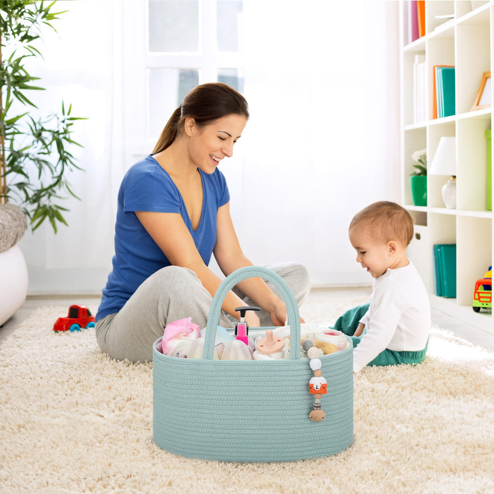 COMSE diaper caddy fits car or bedside storage for essentials.