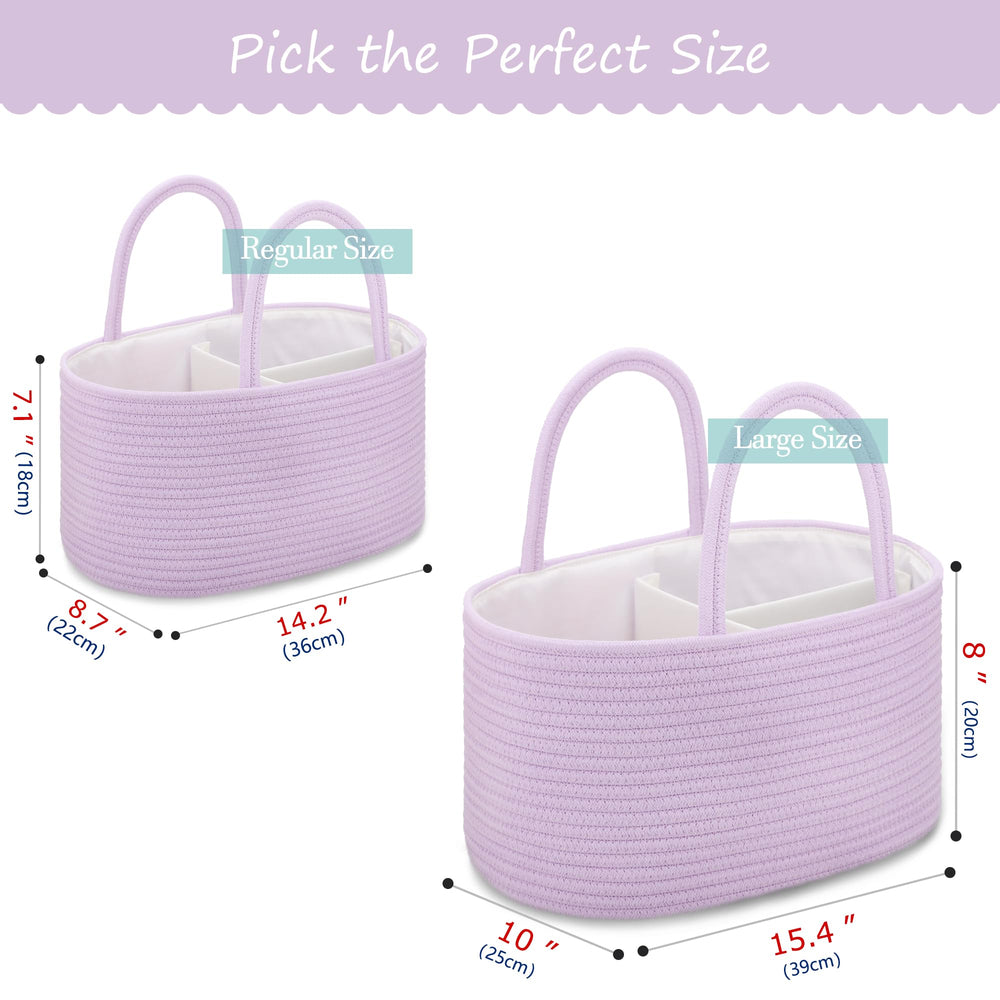 COMSE Diaper Caddy dimensions 15-4-10-8 inches for spacious storage.