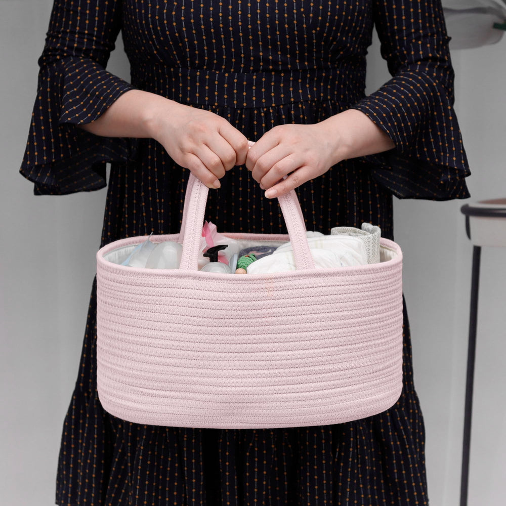 COMSE diaper caddy divider shows removable sections for flexible storage
