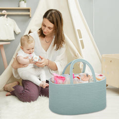 COMSE diaper caddy with long handles offers easy transport around the nursery.