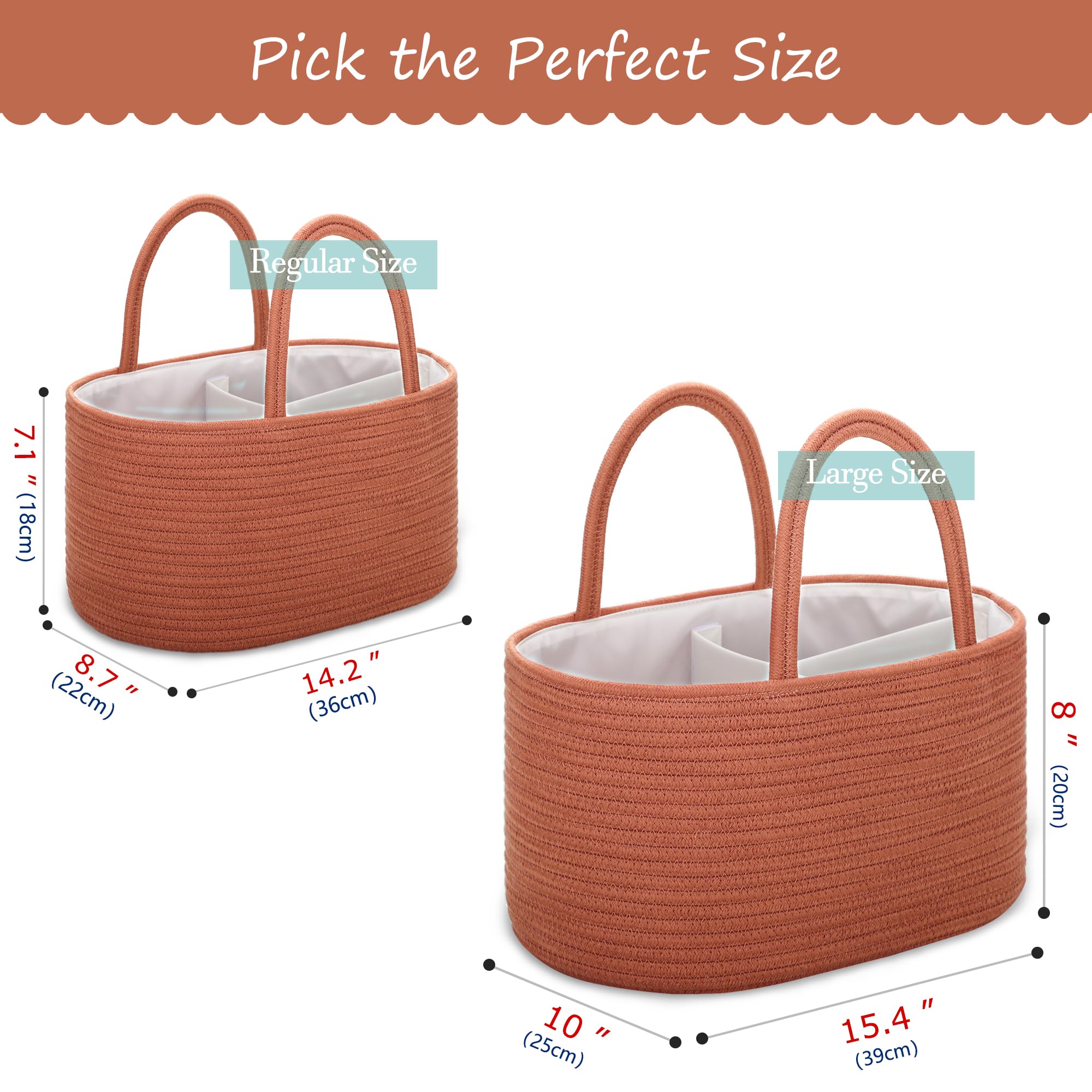 COMSE diaper caddy open compartments show organized space for changing supplies