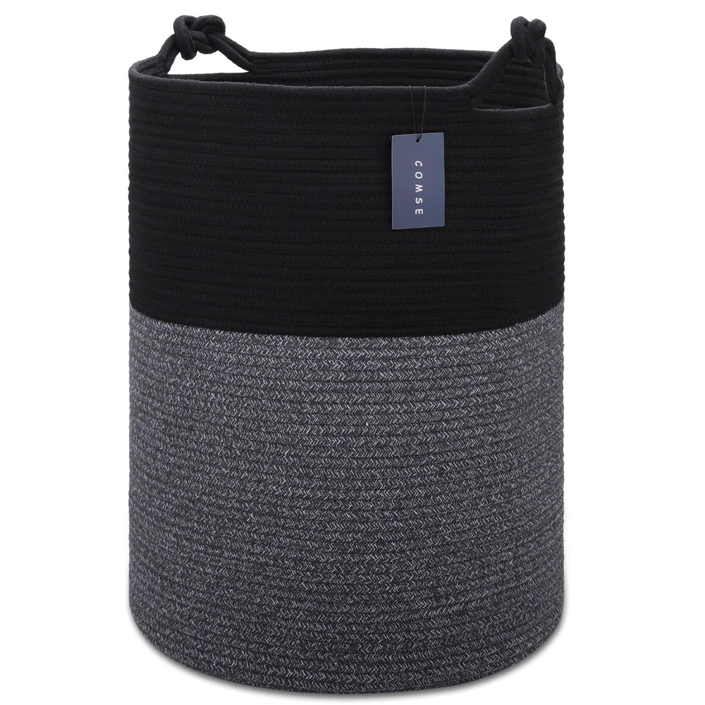 COMSE extra large blanket basket closeup weave showing sturdy cotton rope storage.