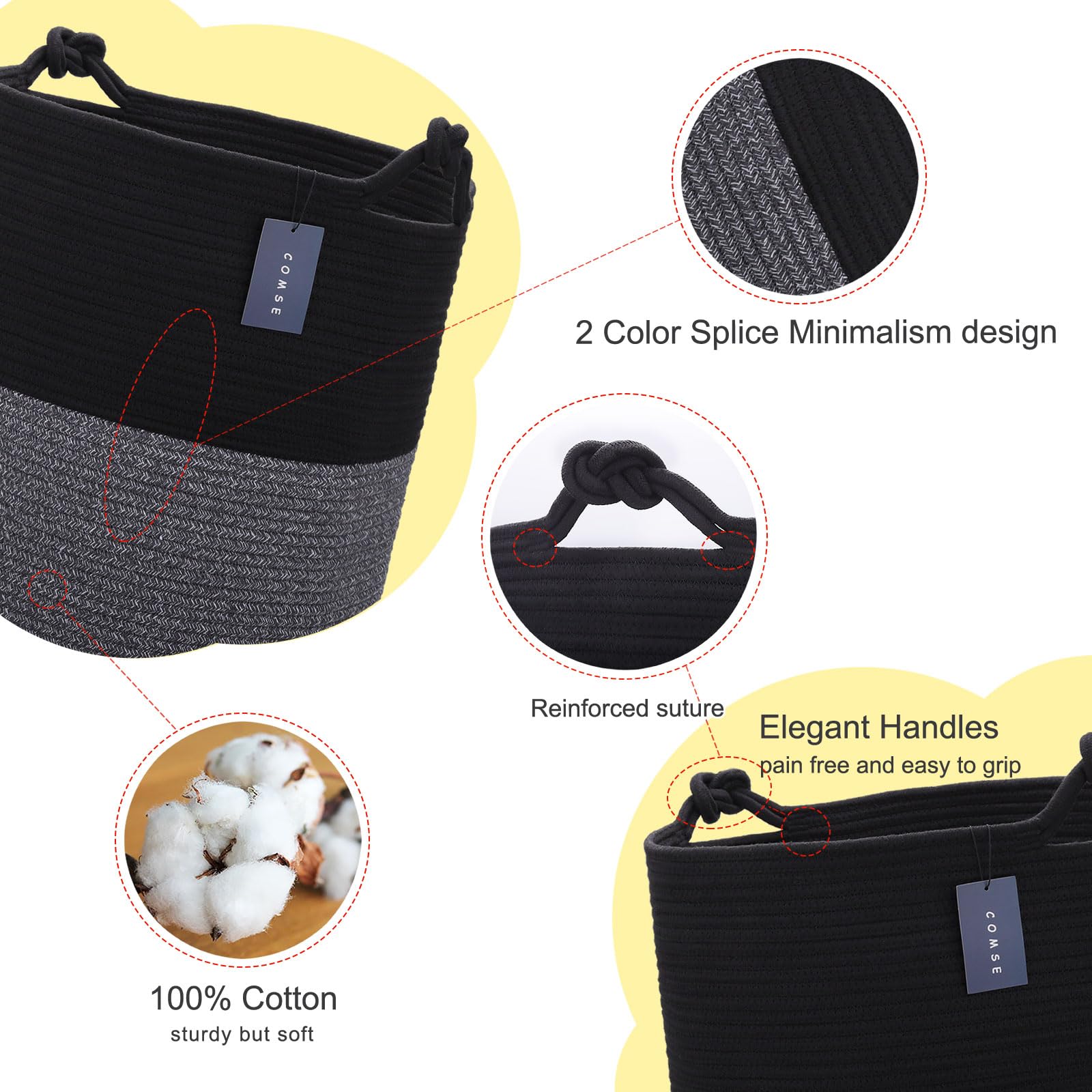 COMSE extra large blanket basket nursery decor shows versatile storage in kids room.
