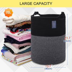 COMSE extra large blanket basket piled blankets highlights soft-touch fabric and organization.