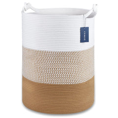 COMSE Extra Large Blanket Basket texture closeup highlights durable cotton rope for everyday storage