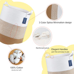 COMSE Extra Large Blanket Basket towels and clothes storage in a tidy bin