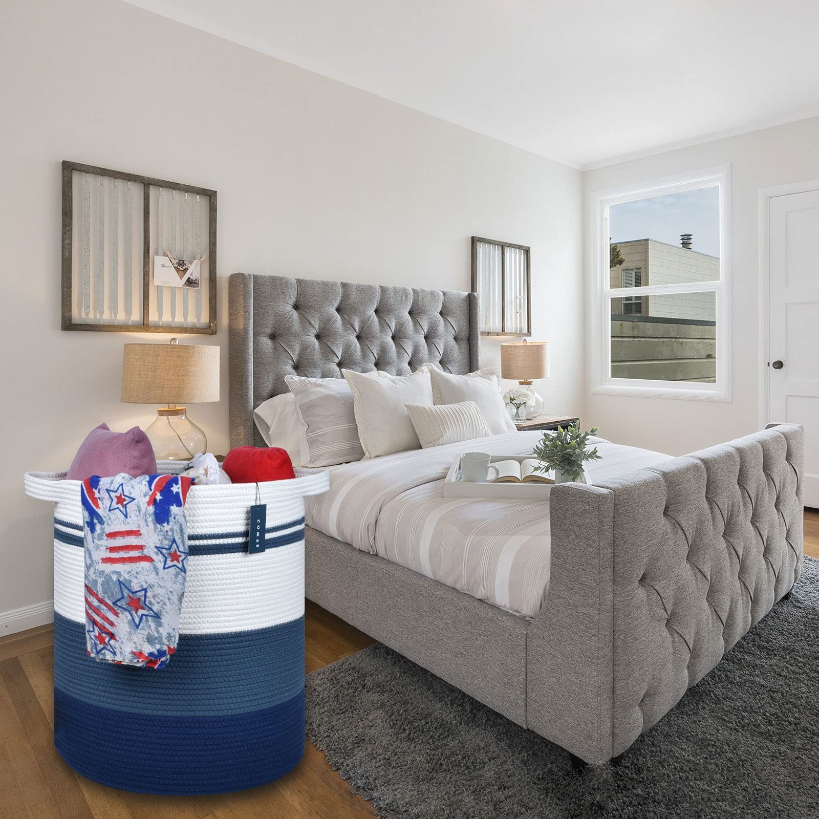 COMSE versatile nursery hamper for toys, blankets, and clothing organization.