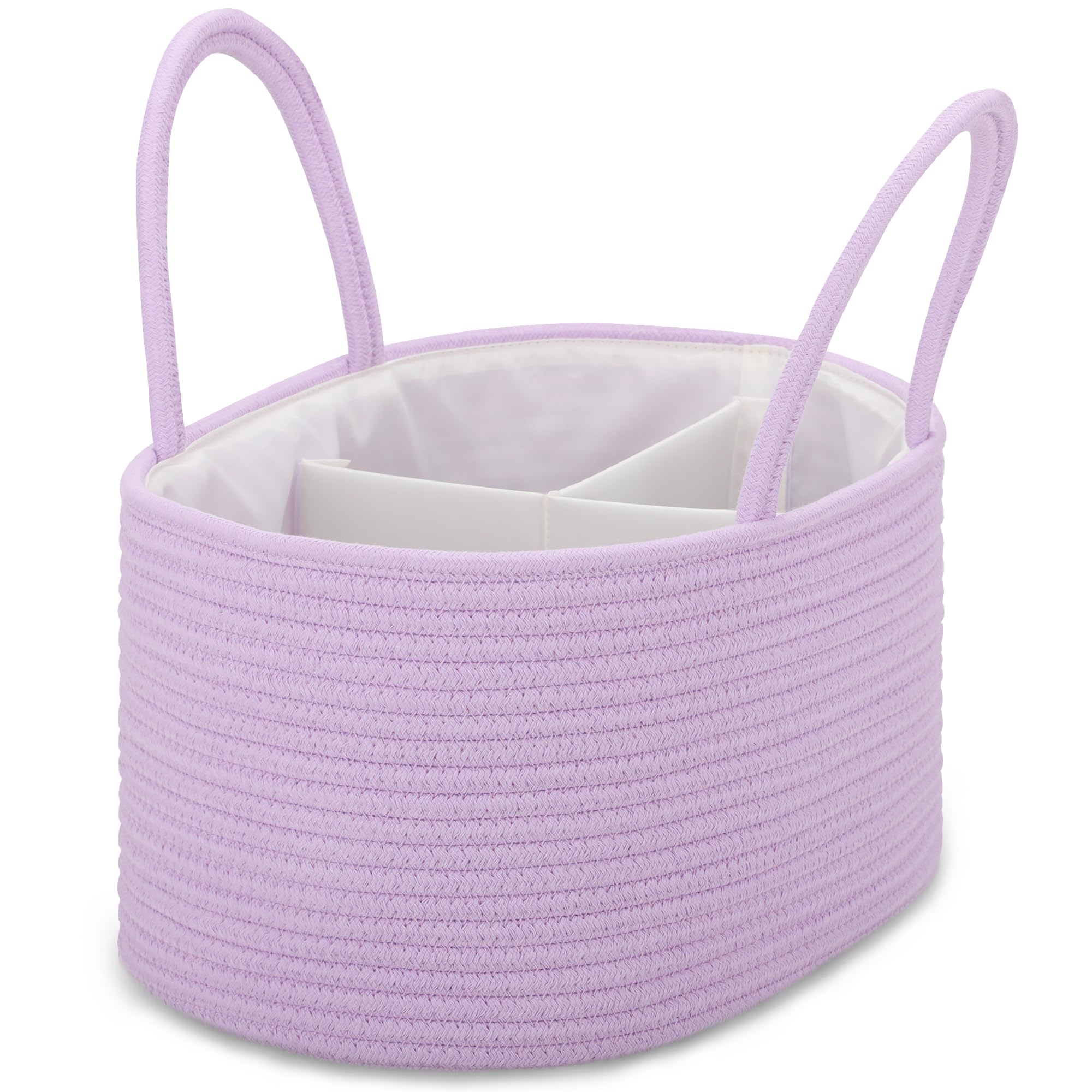 COMSE Large Diaper Caddy front view keeps diapers and wipes within easy reach.