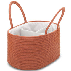 COMSE large diaper caddy side view with spacious compartments for baby essentials